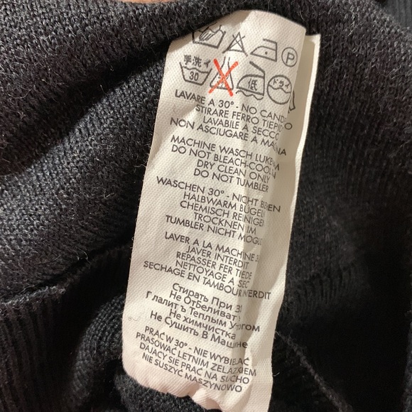 CODICE quarter zip merino wool blend sweater gray front bodice black back men’s - Picture 9 of 12